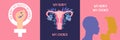 My body my choice. Uterus with flowers, female reproductive system.